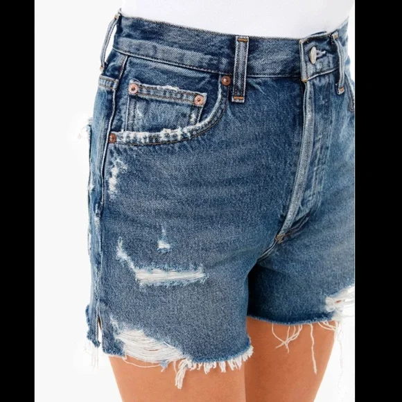 AGOLDE Dee Short Vintage High Rise Organic Cotton Denim Jean Shorts